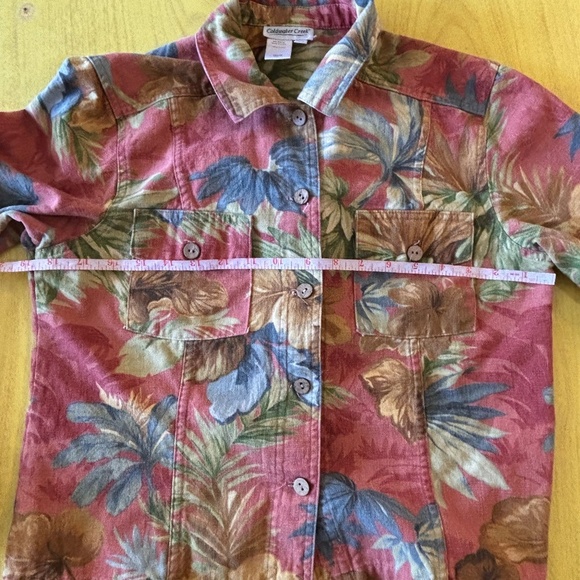 vintage denim esque jacket floral print - Picture 3 of 5